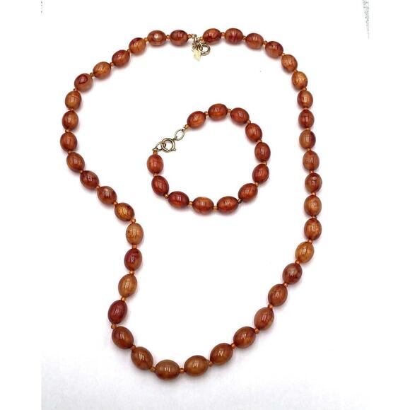 SARAH Coventry Jewelry Set Necklace Bracelet Lucite Beaded Vintage Plastic - Picture 2 of 16